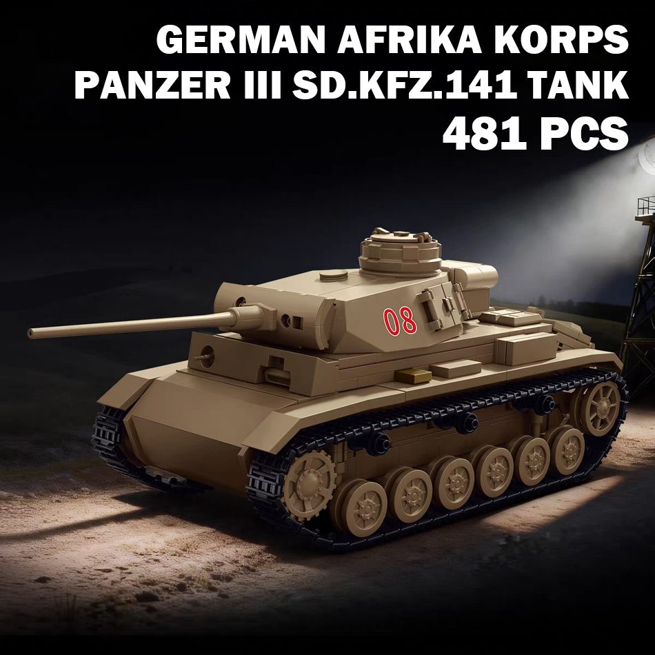 WOII Afrika Korps Panzer III S - Lego Compatible Military Tank recensie en prijs