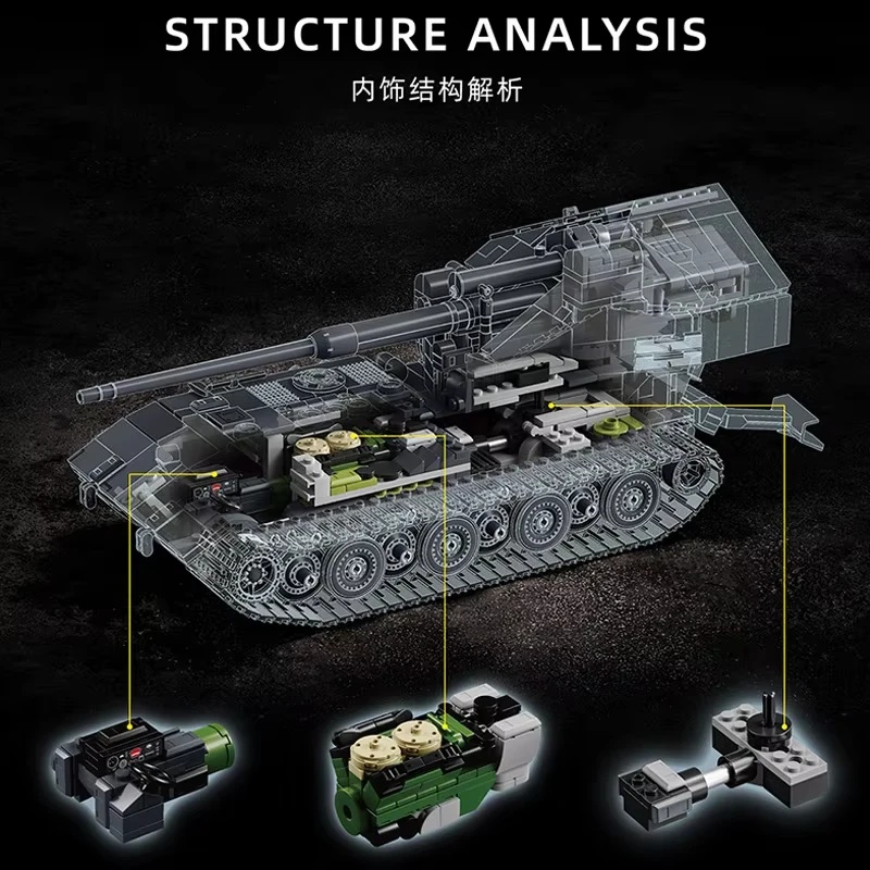 97017 2036PCS MOC Groot Duits  - Lego Compatible Military Tank recensie en prijs